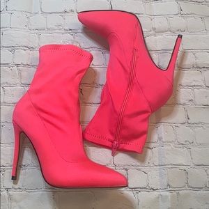 - Hot pink stiletto boots